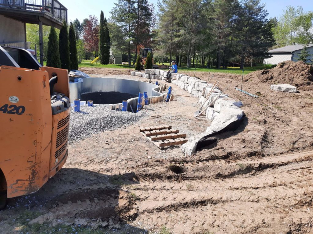 garden and pool under construction